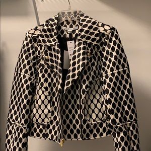 Diane Von Furstenberg Jungle Diamond Moto Jacket Size 8